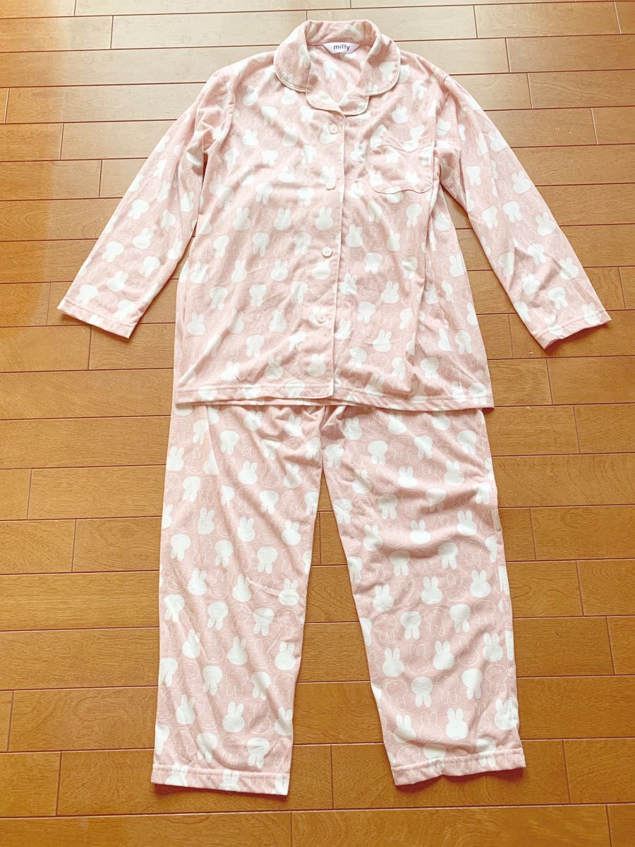 miffy ミッフィー　レディース　パジャマ　 長袖パジャマ 上下 前開き襟付　ピンク