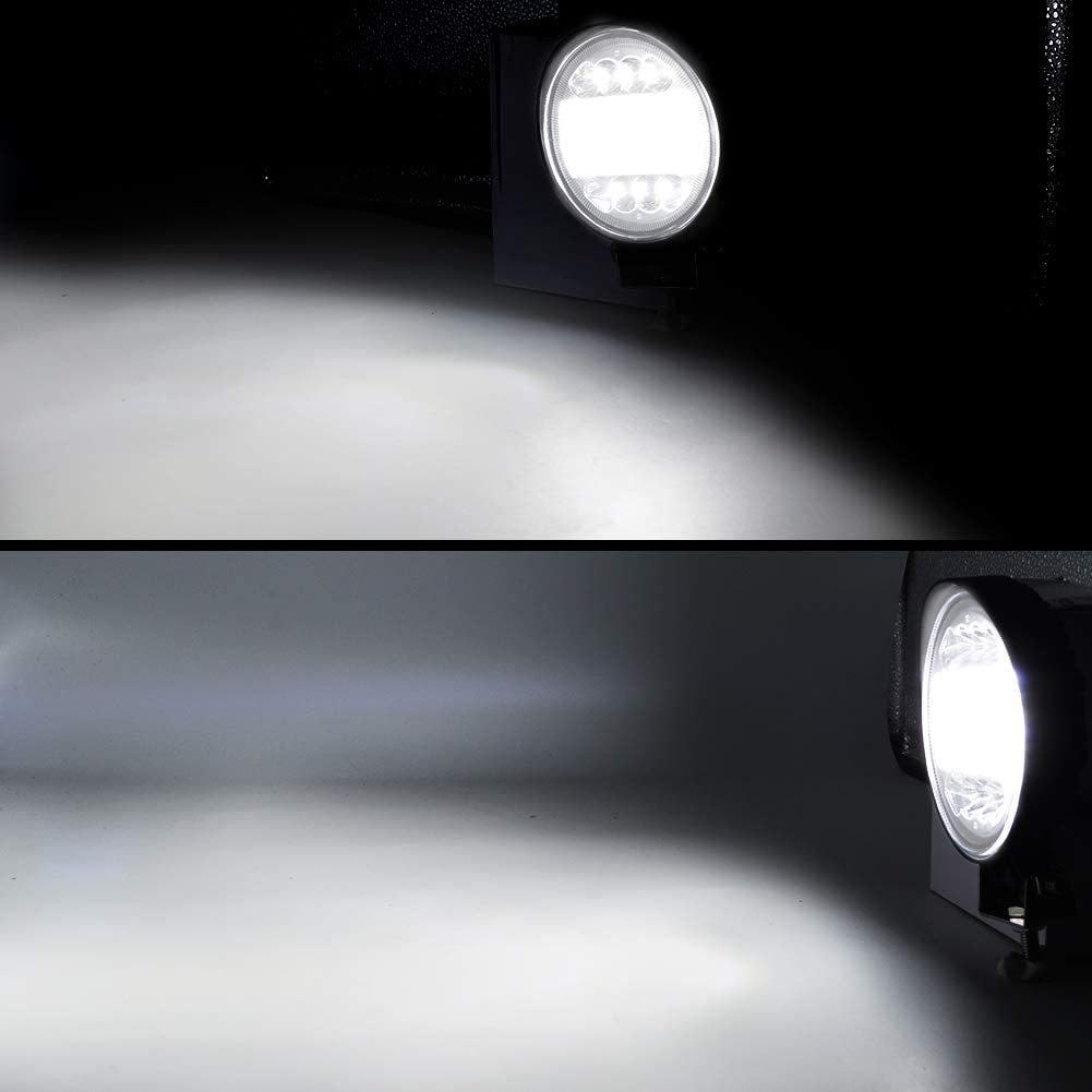 【F318N－2個72W】 72W LED 作業灯/丸型 ワークライト2個セット 混合光(広角/狭角） 42連LED 車外灯 農業機械 ホワイト 6000K 12V-24V対応の画像8