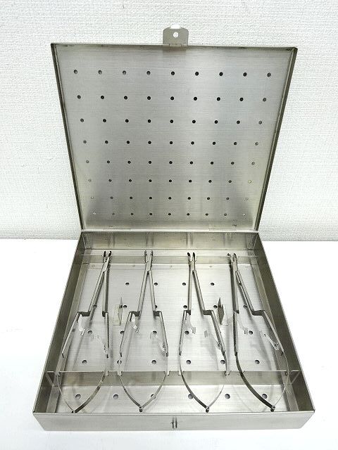 MIZUHOIKA クリップ鉗子 ４本セット ケース付き 医療用 医療器具 レトロ アンティークの画像1