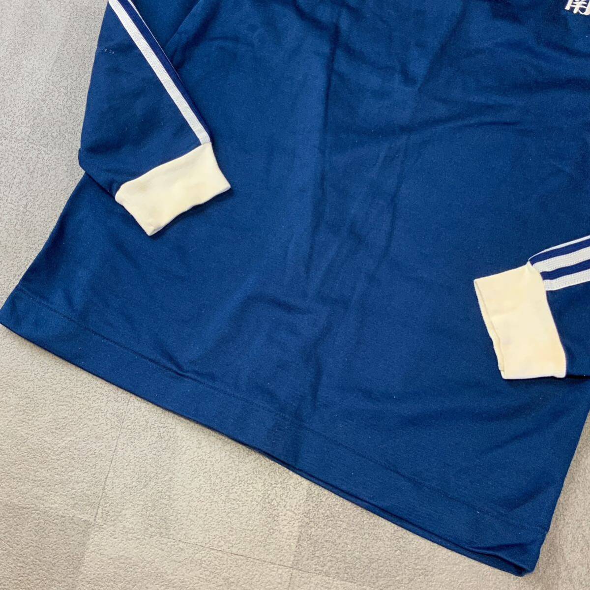  редкий 80*s adidas Adidas Descente производства . юг средняя школа футбол часть форменная рубашка длинный рукав мужской L размер голубой трудно найти 