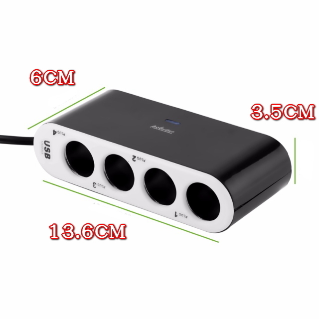 I convenient ON/OFF switch attaching 4 ream socket USB attaching 12V car 24V car which .OK cigar 4 piece +USB extension socket smartphone . charge is possible USB attaching LED color .ON/OFF verification 