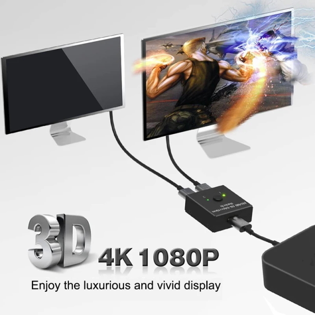 HDMI切替器 HDMIスプリッター HDMI2.0 双方向セレクター HDMI分配器 2入力×1出力 or 1入力×2出力 4K 30HZ 3D/1080p セレクター高速安定_画像10