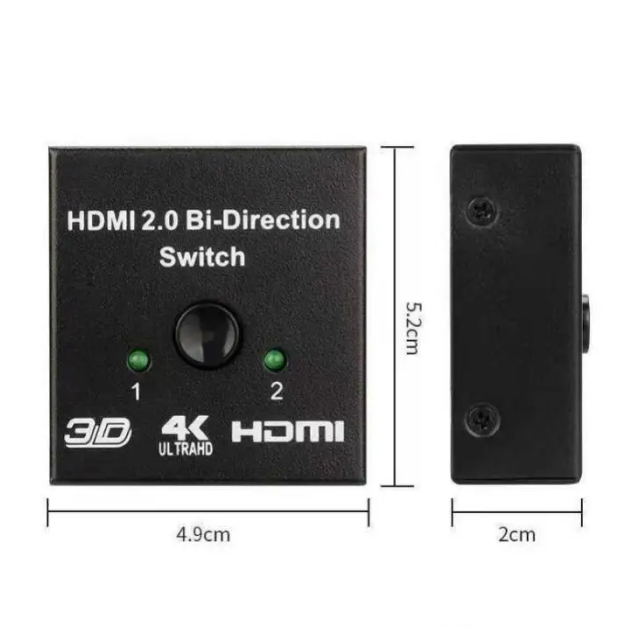 I HDMI切替器 HDMIスプリッター HDMI2.0 双方向セレクター HDMI分配器 2入力×1出力 or 1入力×2出力 4K 30HZ 3D/1080p セレクター高速安定