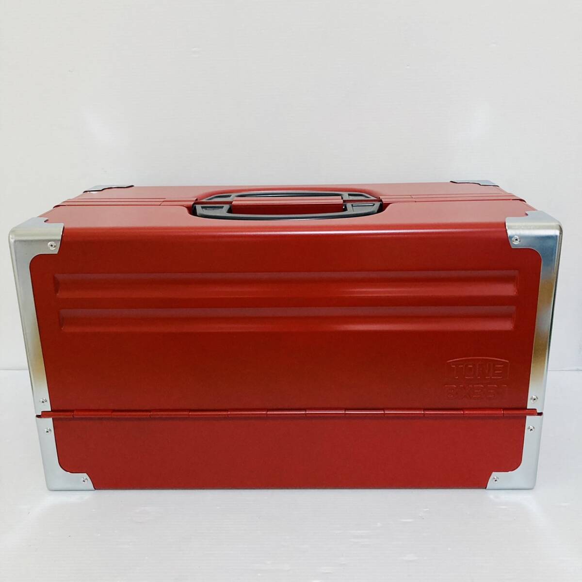 即決送料無料!!未使用品 TONE トネ BX331 赤 RED レッド 3段両開き ツールケース 工具箱 道具箱 携行型/Y042-49の画像2
