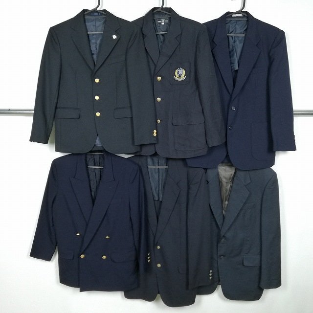 メンズ ブレザー 無地 紺 1円 中古 制服 学生服 セット 詰合わせ 39CS-551 DF