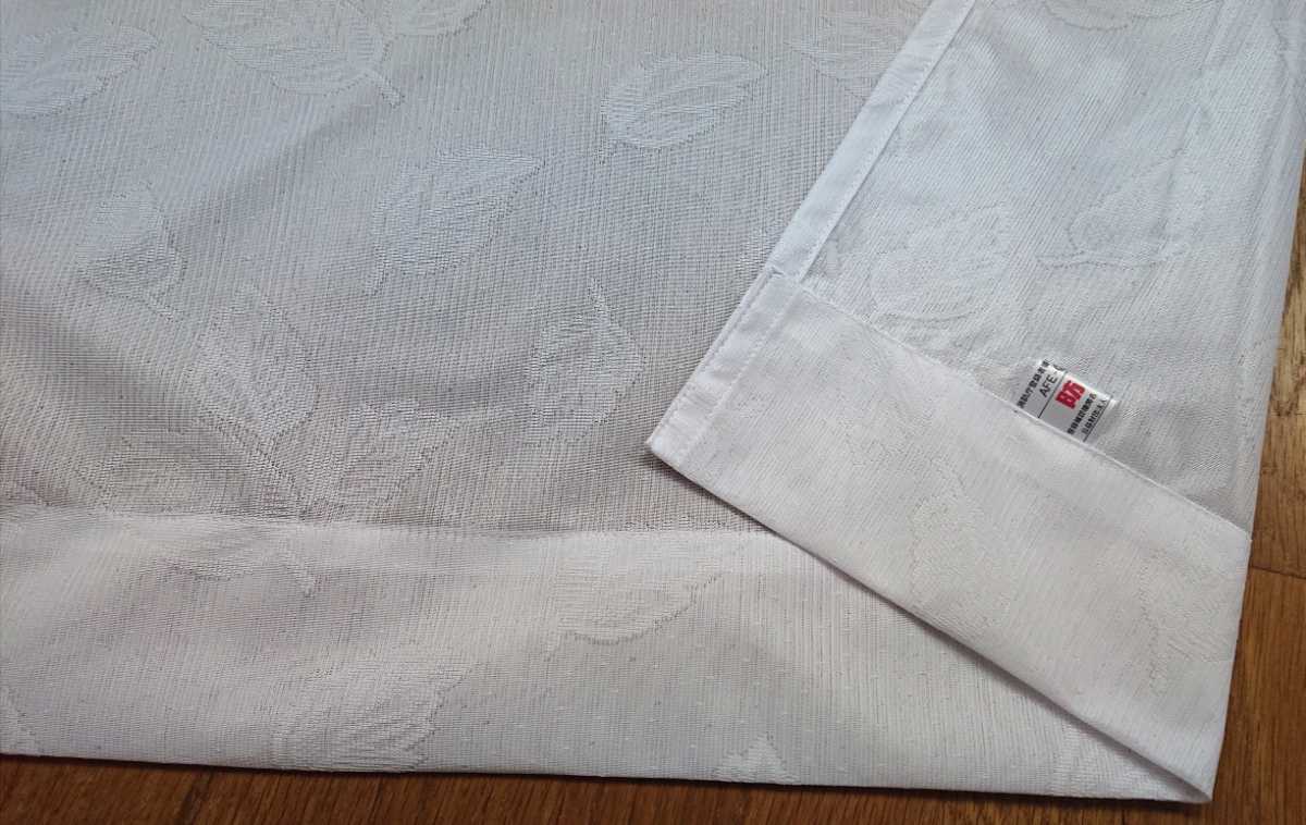 新品 防炎エコミラーレースカーテン １００X１００cm ２枚組 遮熱 断熱 ホワイト 葉 日本製_画像9