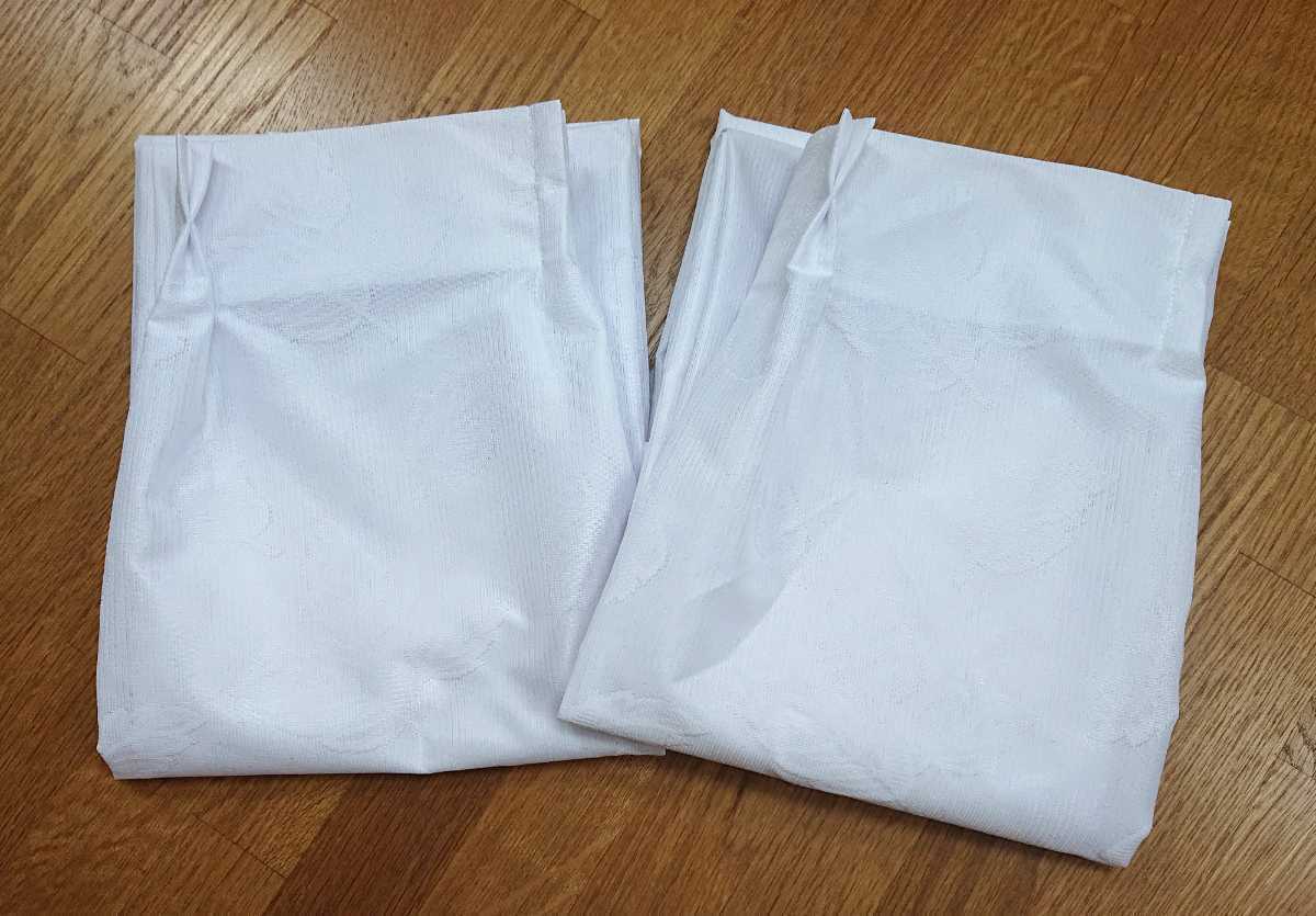 新品 防炎エコミラーレースカーテン １００X１００cm ２枚組 遮熱 断熱 ホワイト 葉 日本製_画像3