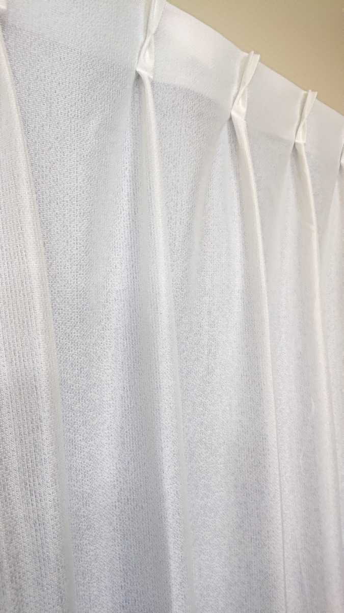 新品 防炎エコミラーレースカーテン １００X１７６cm ２枚組 遮熱 断熱 無地の画像4