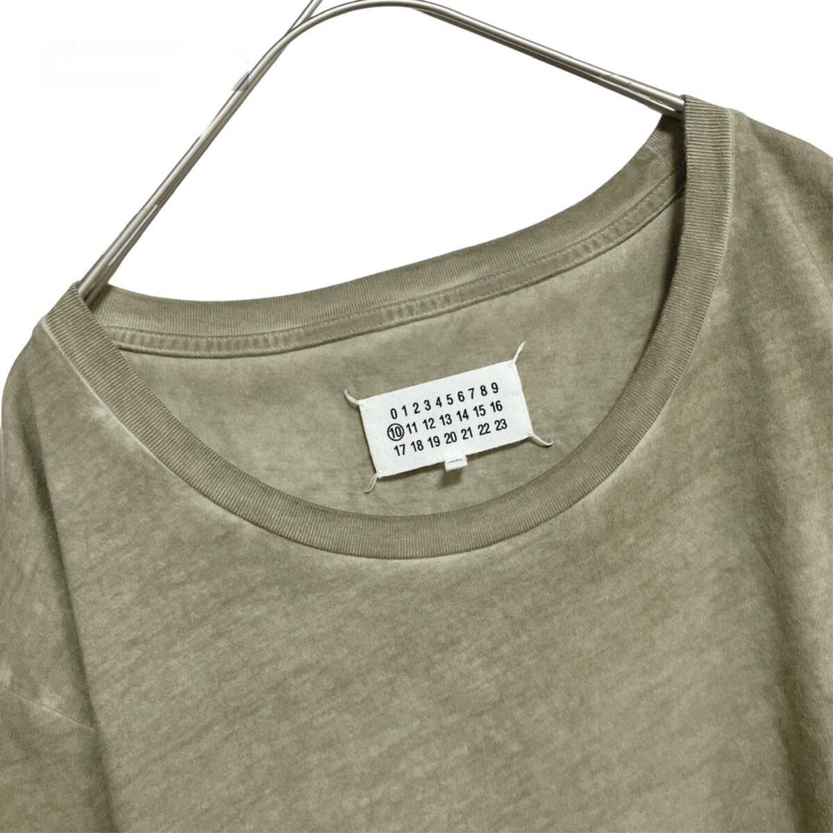 本物 Maison Margiela ガーメントダイ Tシャツ size:52 カーキ メゾンマルジェラ10 半袖 メンズ XL クルーネック カットソーの画像2