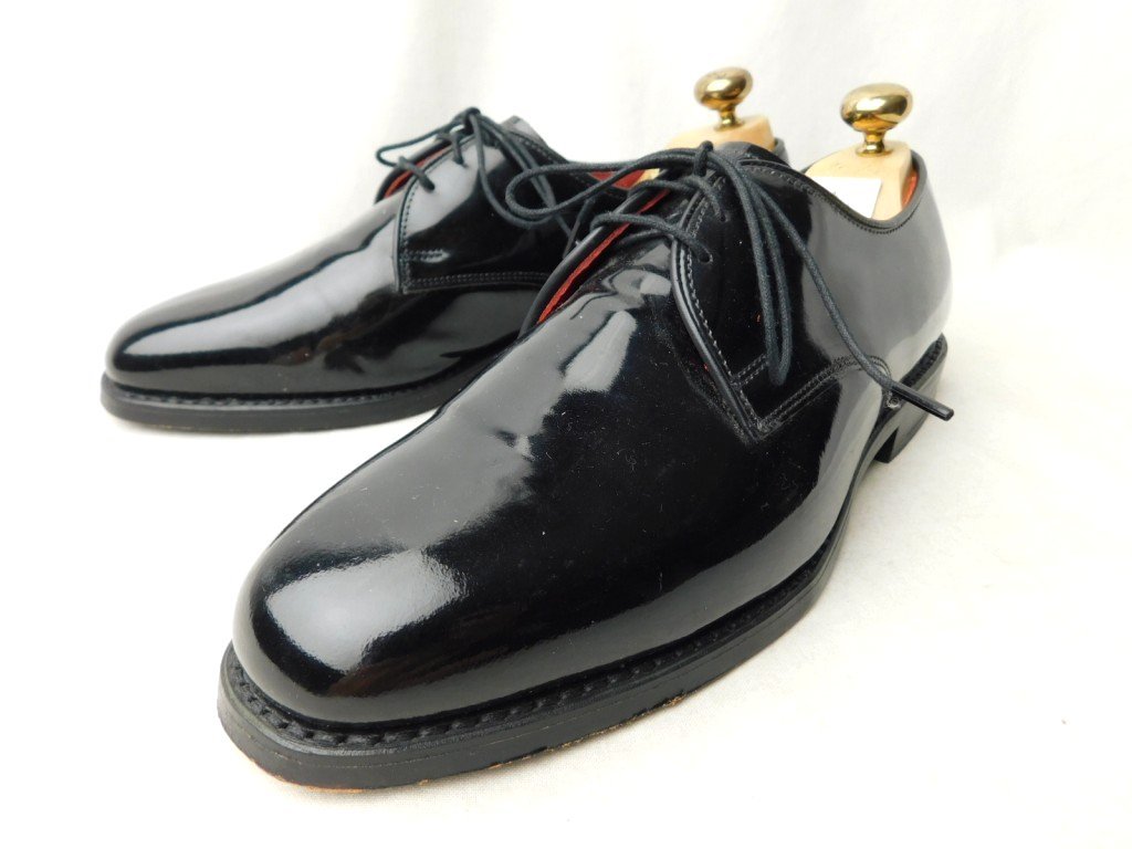 【高額売筋】 プレーントゥ パテントレザー Spencer アレンエドモンズ Edmonds Allen レザーシューズ 7D 黒 革靴 25.0cm