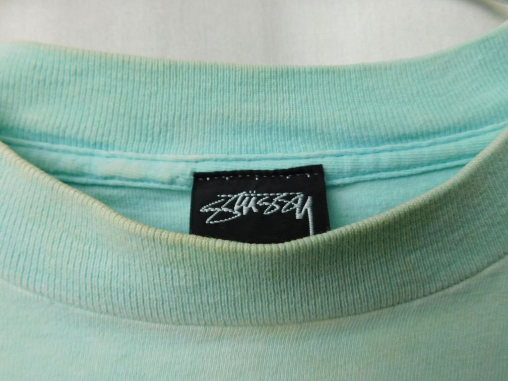 70s80s90s ビンテージ Stussy ステューシー Tシャツ スカル ブサイクスカル ブサイクドクロ サックス_画像5