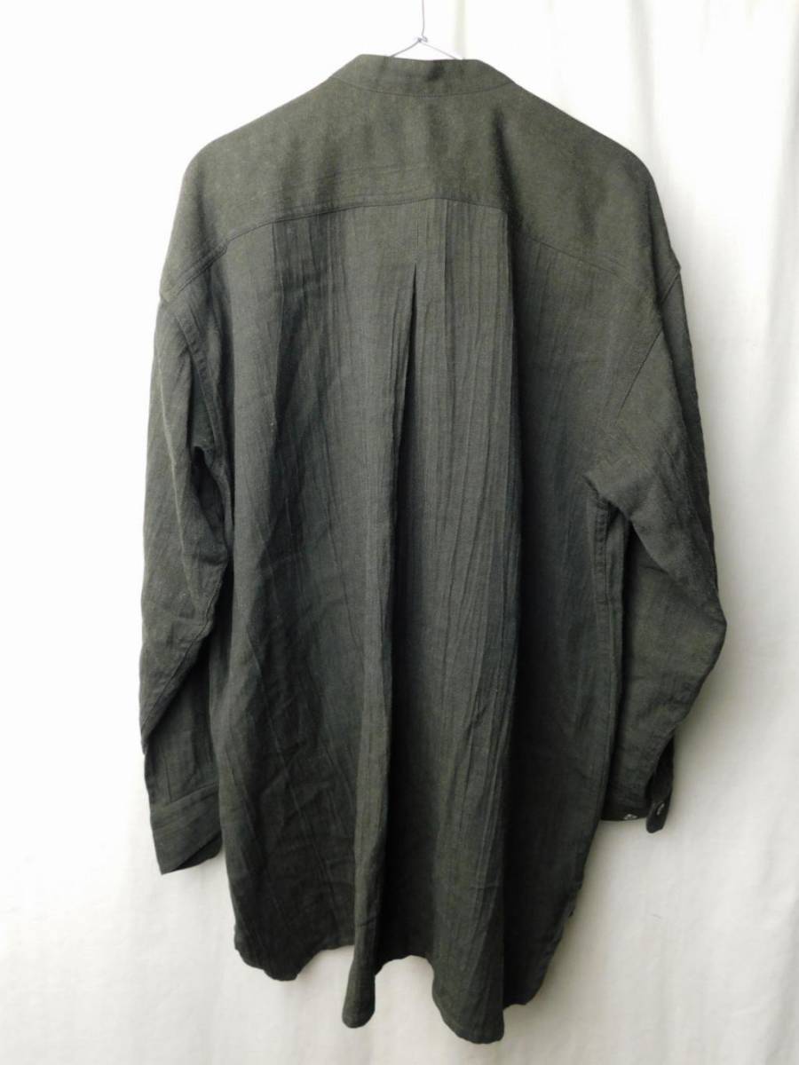 80s ビンテージ ISSEY MIYAKE イッセイミヤケ Plantation プランテーション スタンドカラー シャツ 茶 M