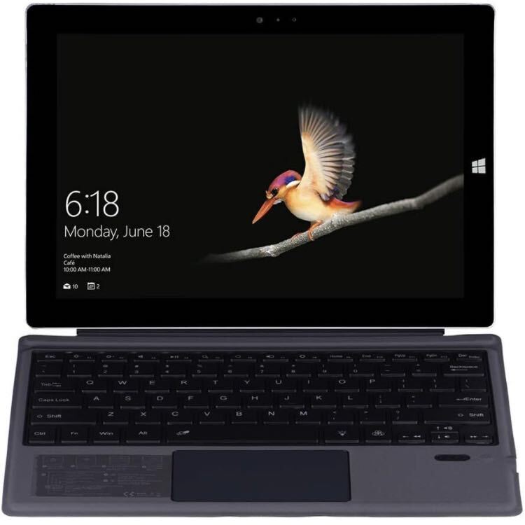 新型Surface Pro キーボード Surface Pro 7/Pro 6 /Pro 4 / Pro 3 / Pro 2017 キーボード マグネット式吸着 7色バックライト付き(黒)_画像3