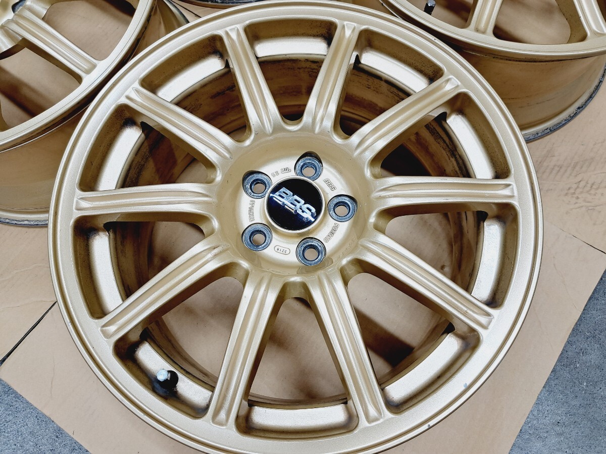 スバル インプレッサ WRX STI 純正 BBS ホイール 4本 レガシィ BRZ インプレッサ フォレスター 鍛造 7.5J PCD100 希少 モノブロック GDBの画像8