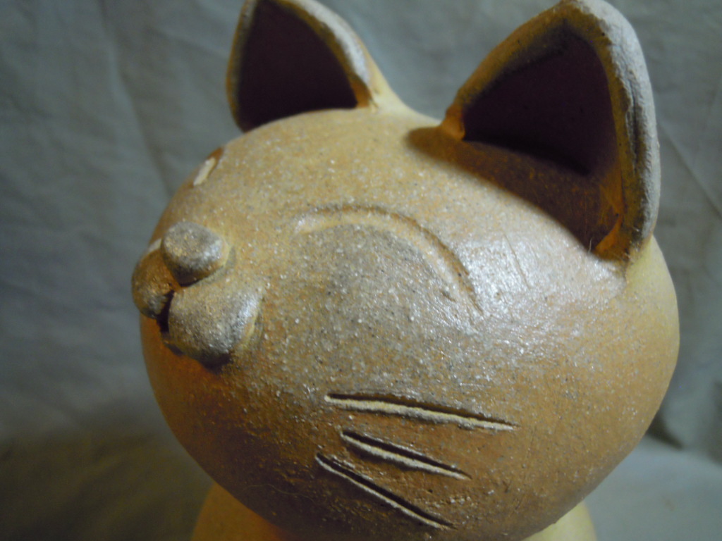 陶器製のネコ　手びねり　_画像5