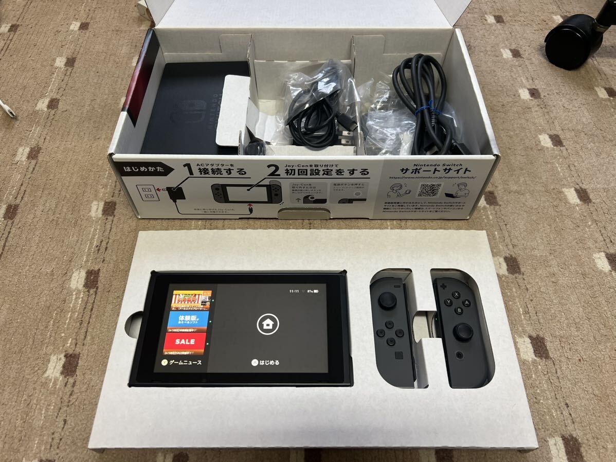 【送料無料】ジャンク品 ニンテンドースイッチ Nintendo Switch 本体 グレー ジョイコンJoy-Con 左右セット 任天堂 _画像1