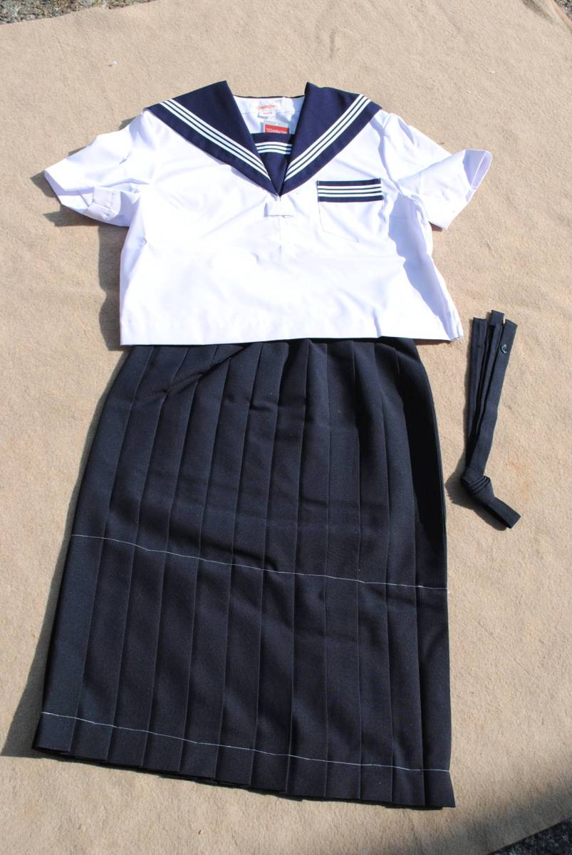 Y461 数量限定 TOMBOW女子通学服 セーラー服半袖/スカートセット 夏服 