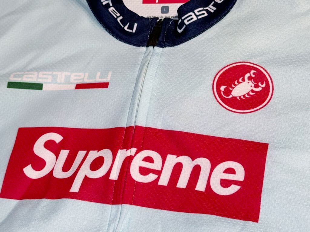 送料無料 Lサイズ Supreme x Castelli サイクリングジャージ ライトブルー エルサルバドル製 シュプリーム カステリ 半袖 cycling jerseyの画像4