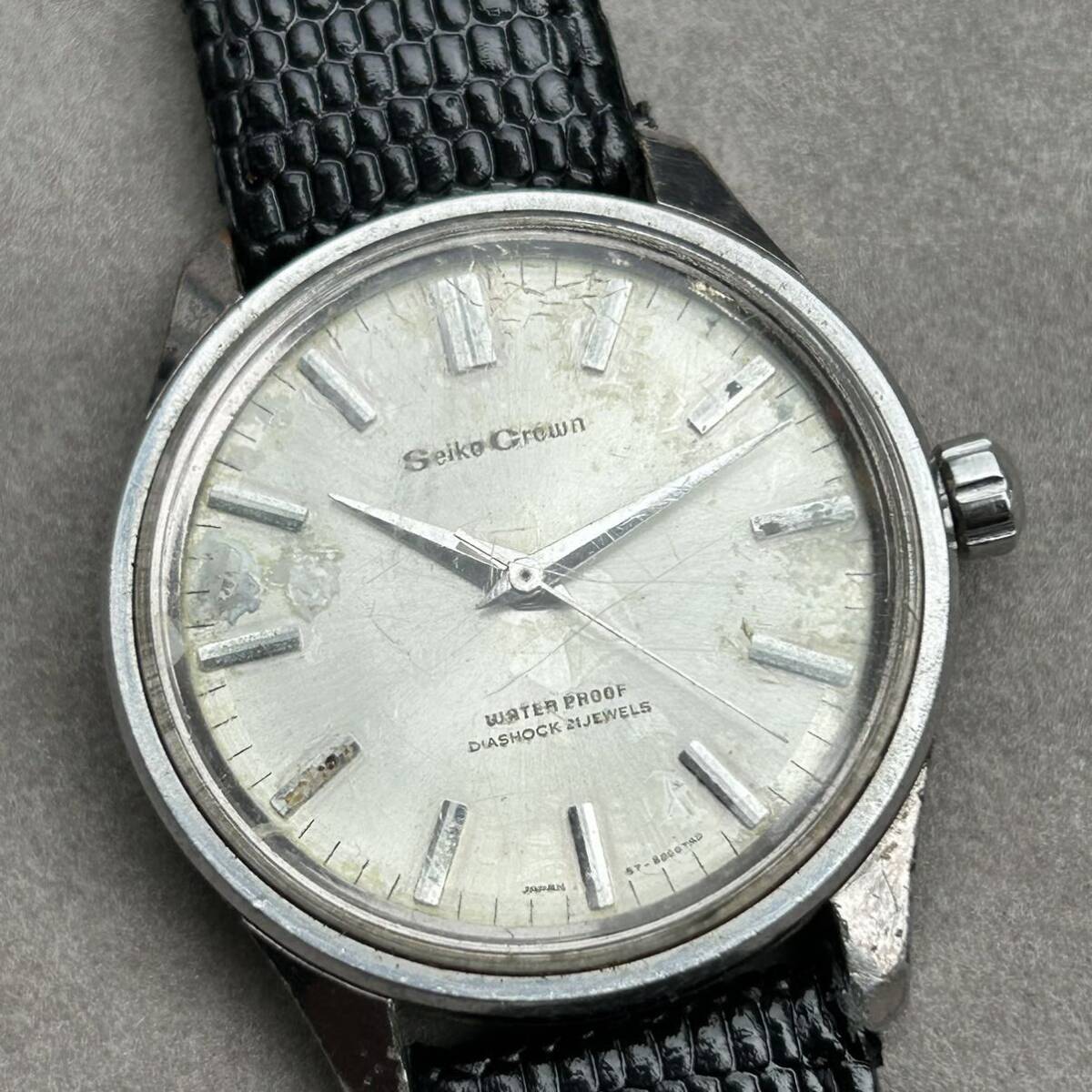 SEIKO Crown セイコークラウン 57-8000 手巻き メンズ シルバー文字盤 稼動品 ヴィンテージ_画像2