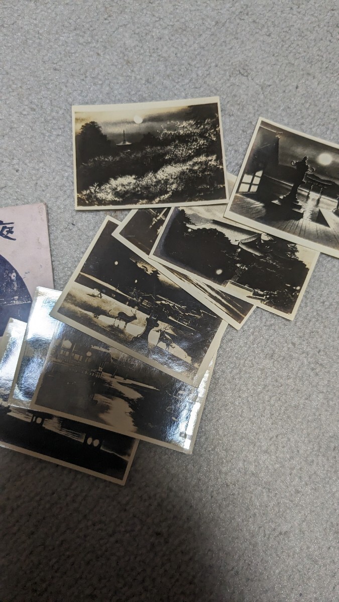 古写真　『夜の宮島』　八枚組セット　封筒付_画像2