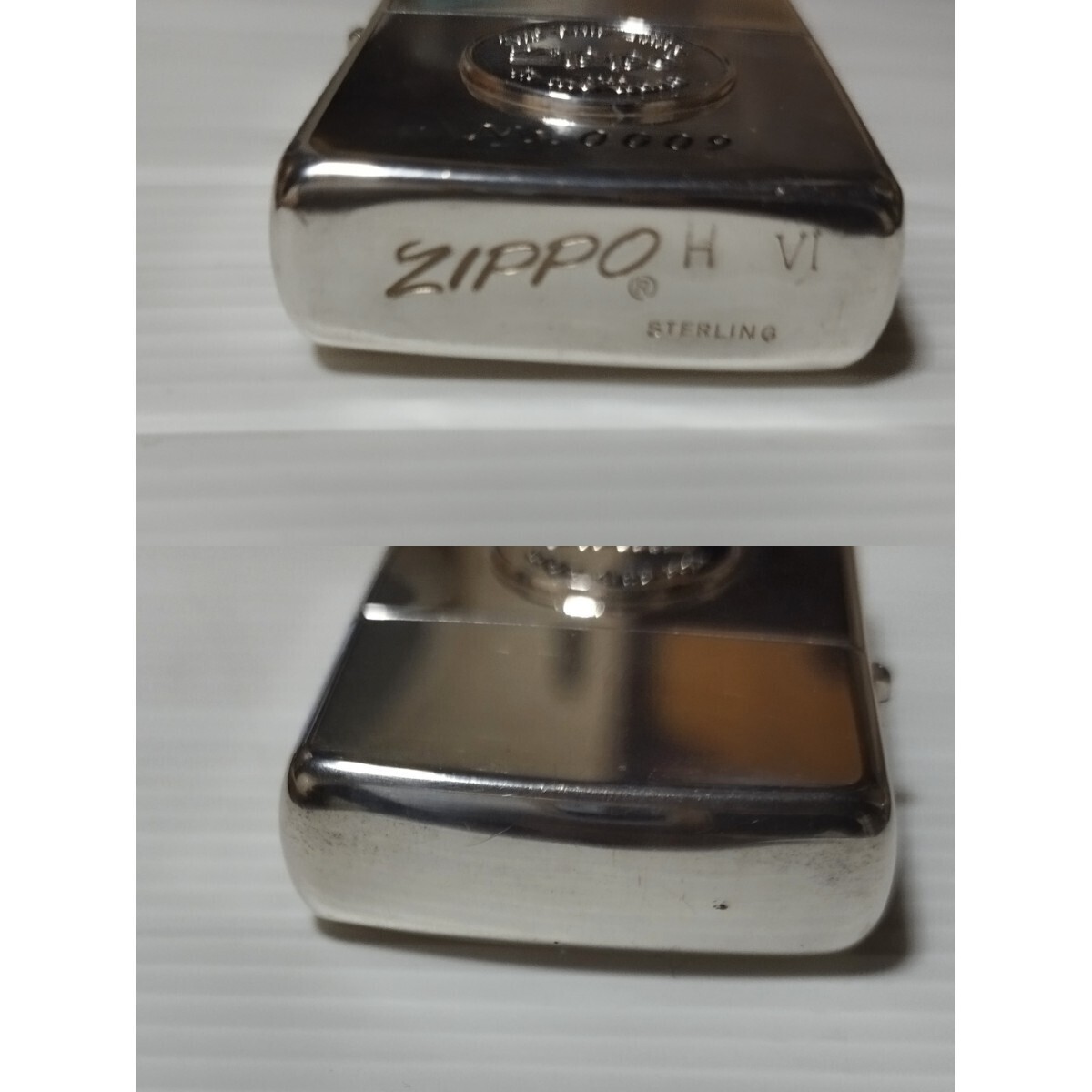 1円スタート　ZIPPO　STERLING　SILVER　スターリングシルバー　コイン貼りデザイン　1990年製　ボトムイタリック体_画像7