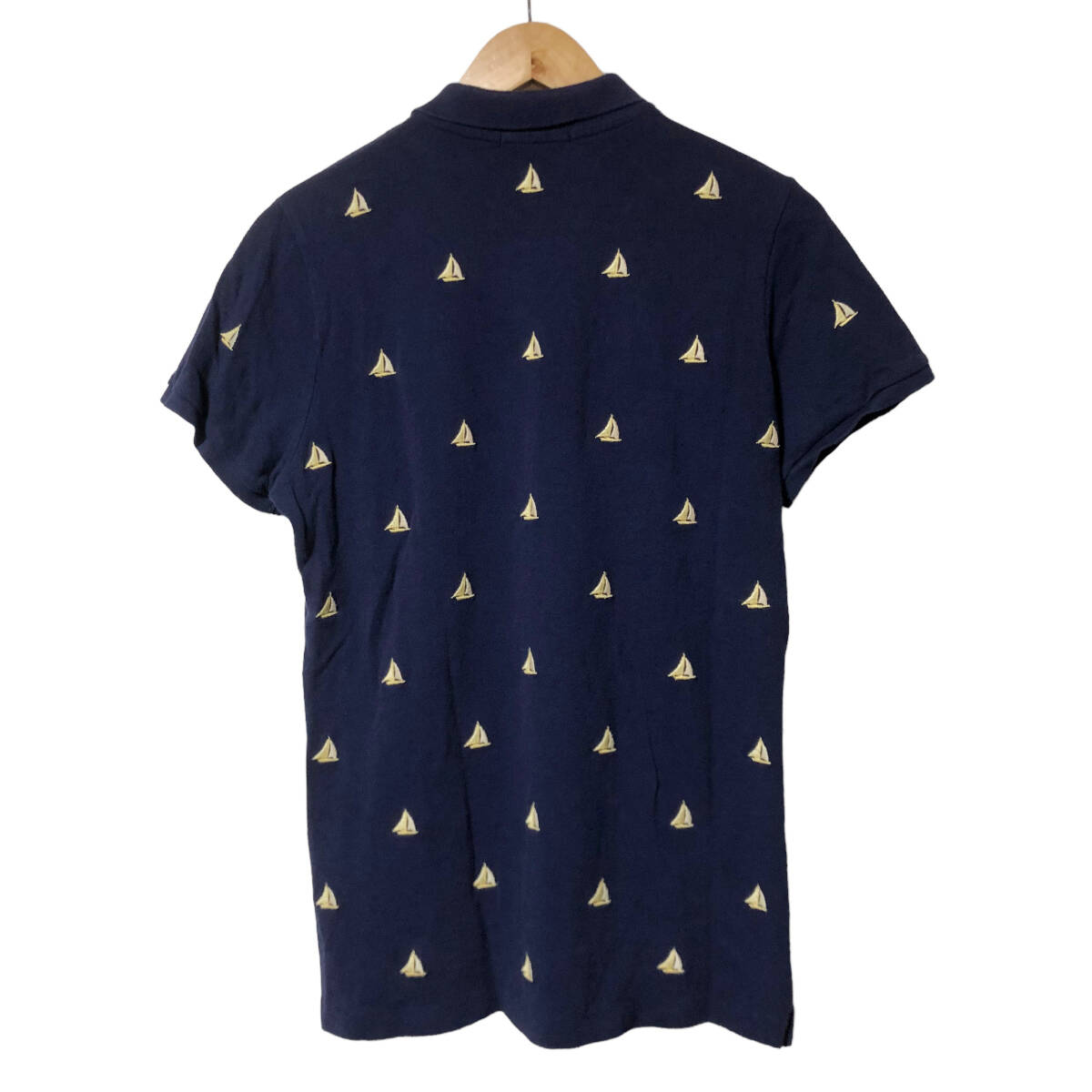 Ralph Lauren Ralph Lauren polo-shirt short sleeves yacht embroidery total pattern L navy lady's A33