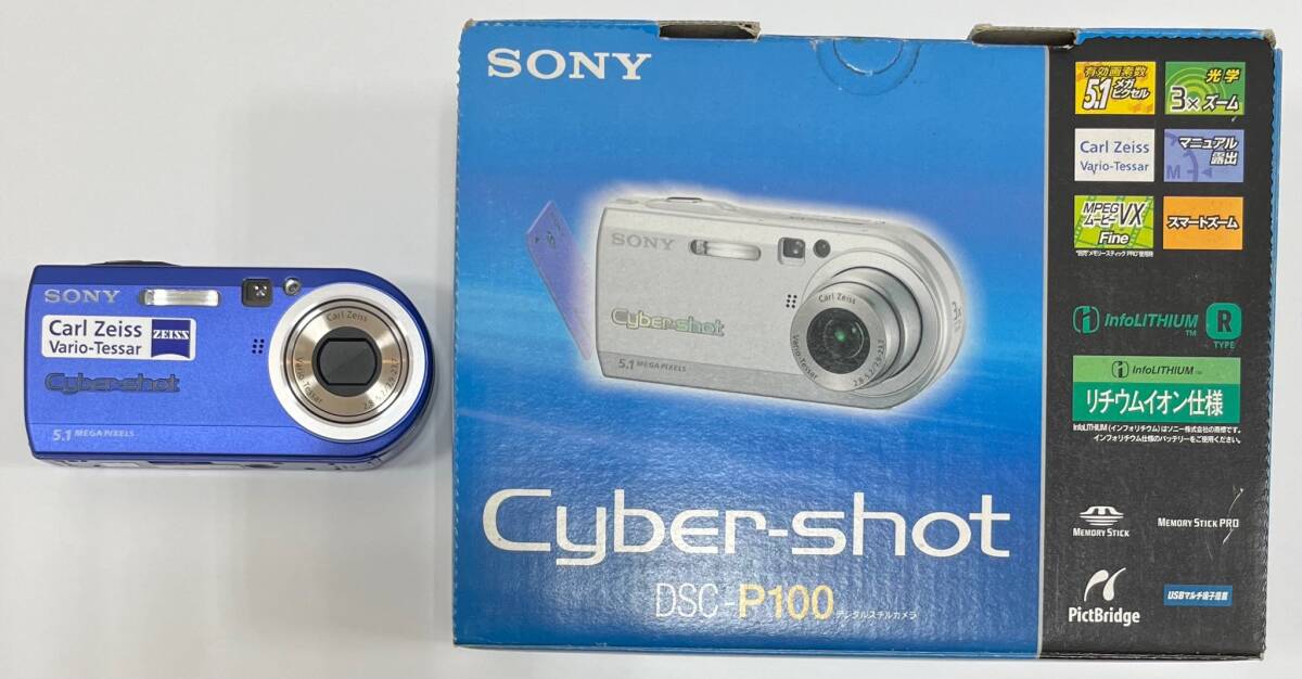 #17375【通電充電確認済】SONY　ソニー　Cyber-shot　DSC-P100　コンパクトデジタルカメラ　使用未確認_画像2