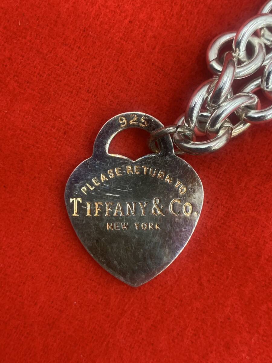 TIFFANY&Co. ティファニー リターン トゥ ハートプレート チェーン ネックレス 925 銀 シルバー 重量 78gの画像2