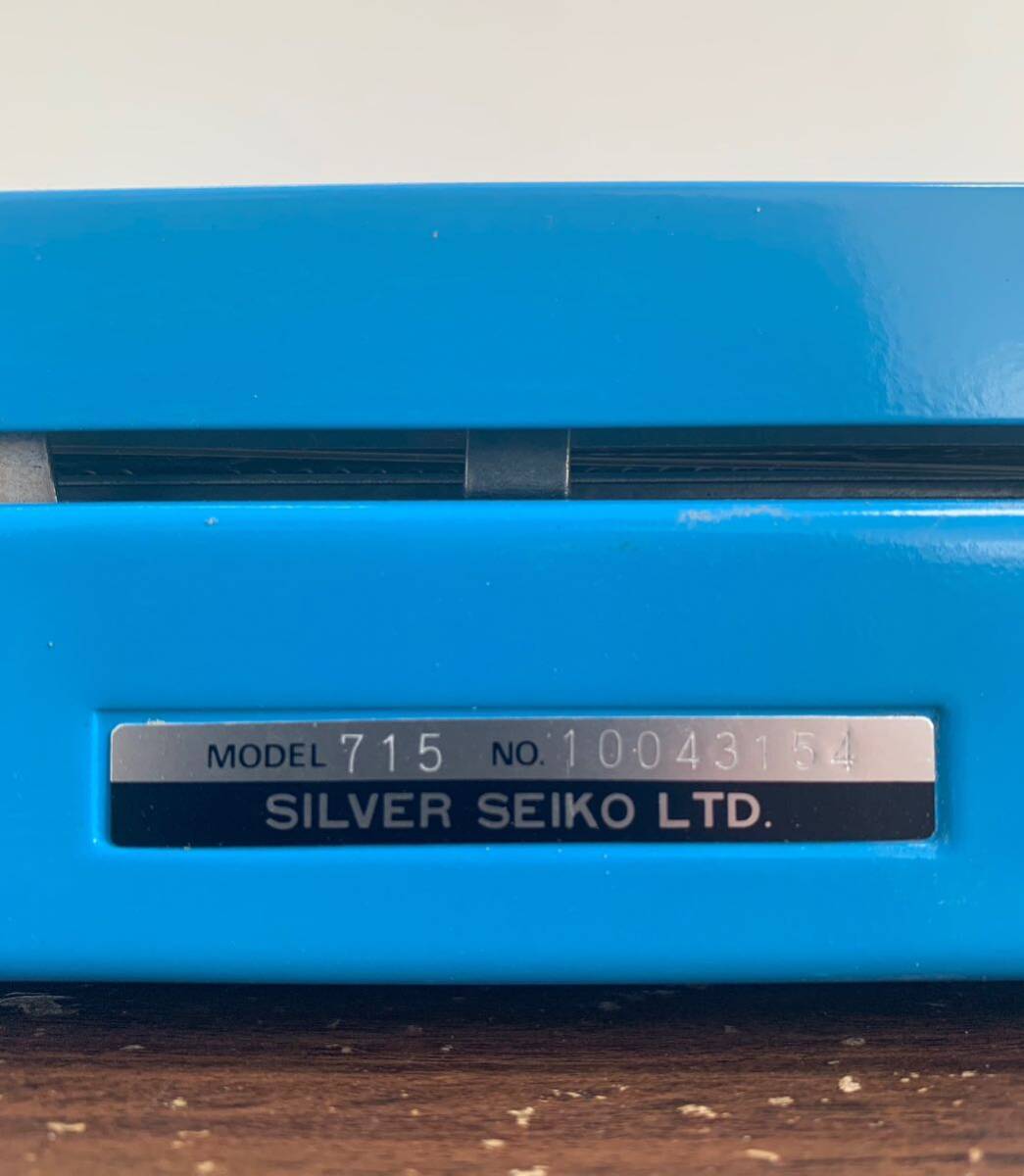 【美品】SILVER REED シルバーリード 715 タイプライター 昭和レトロ アンティーク レトロ ブルーの画像5