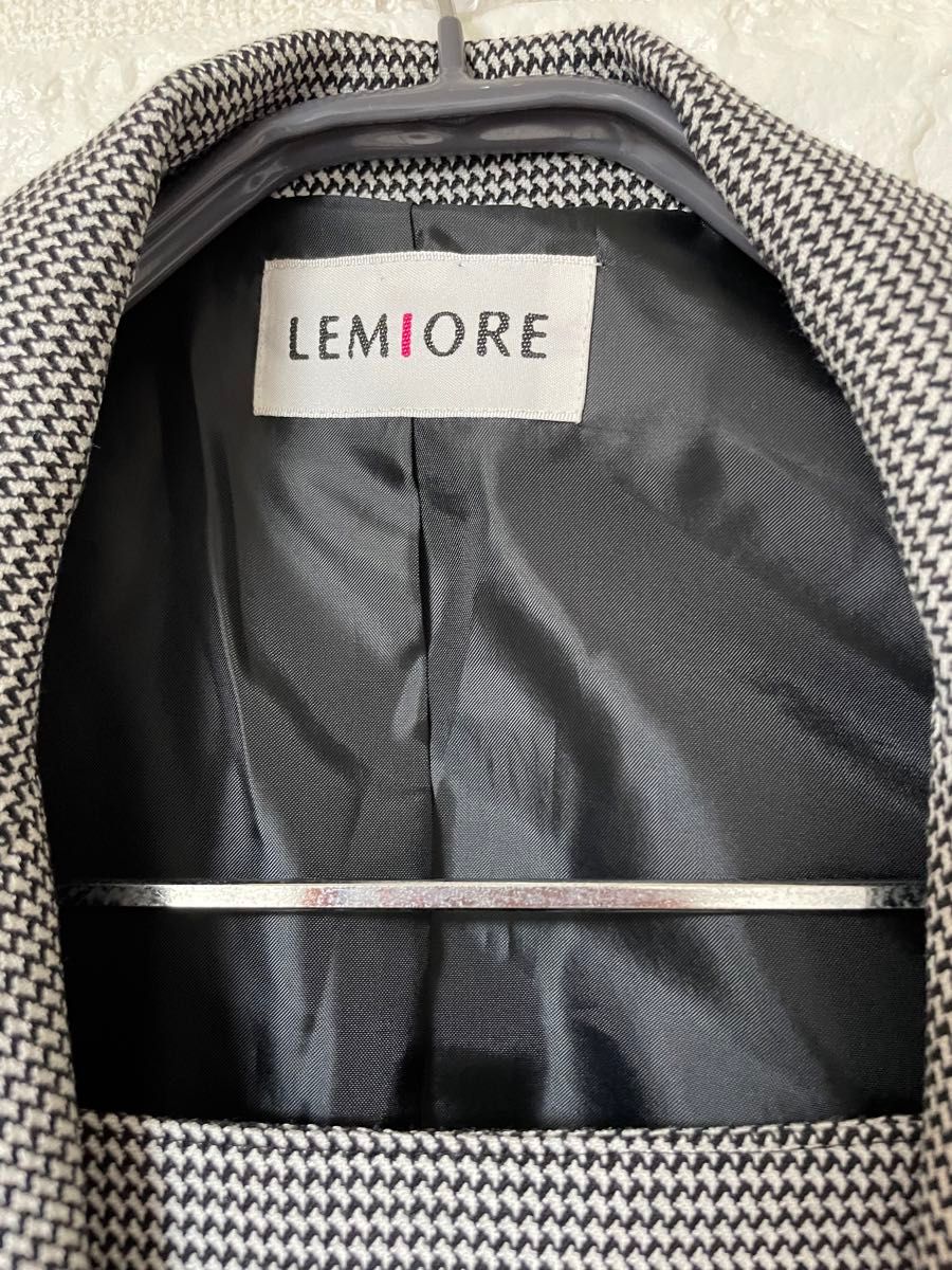 LEMIORE スーツ セットアップ ツイードスカート 13号サイズ グレー