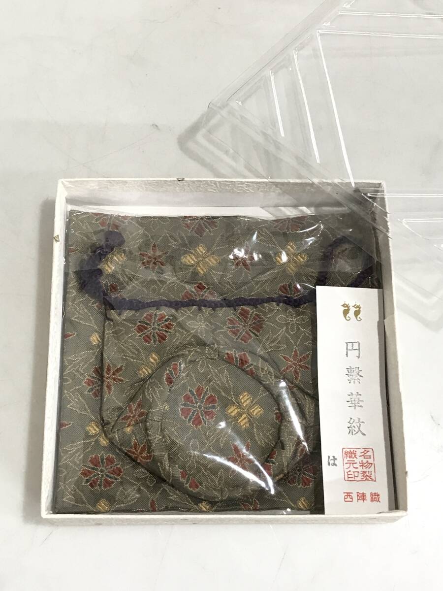 HG6365 茶道具 棗入れ 仕覆 西陣織 円繋華紋 名物裂 野点_画像1