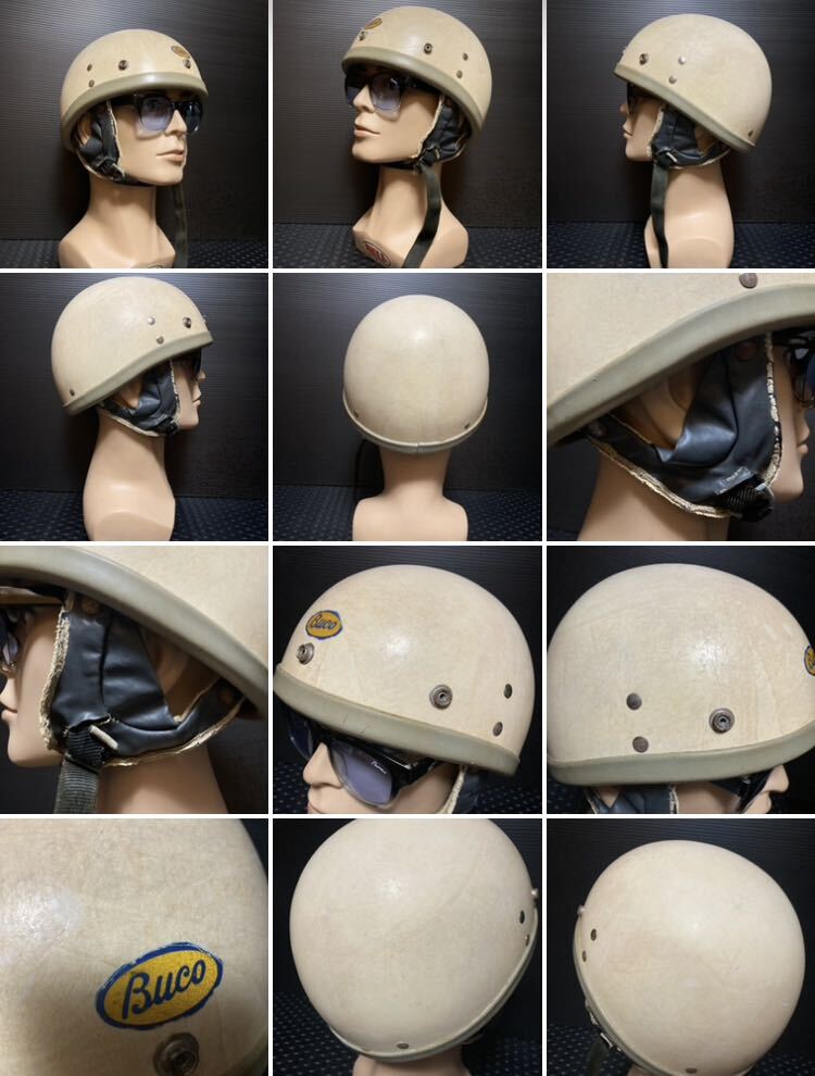 SシェルBUCOブコspartanスパルタンhelmetヘルメットvintageハーフ60s稀少protectorトラベラーoriginal本物ヴィンテージ)mchalハーレーBELL