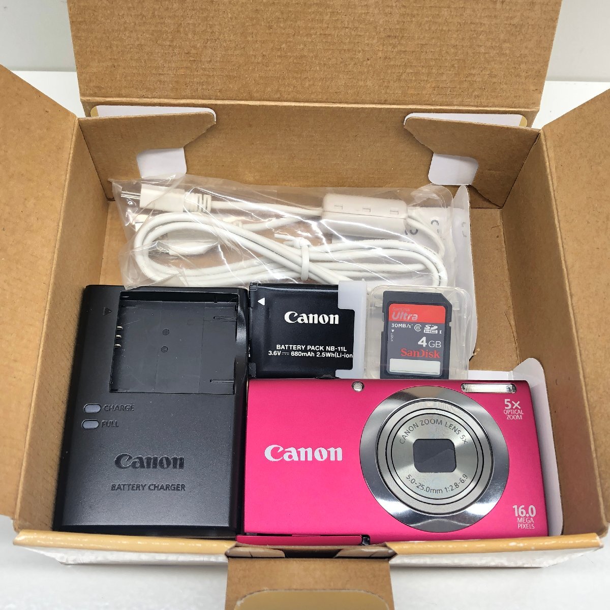【通電確認済】Canon PC1732 Power Shot A2300 デジカメ/コンパクトデジタルカメラ 充電器 ４GBメモリーカード 箱の画像9