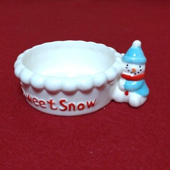 ★プチケーキ入★ sweet snow 雪だるま付 カップ皿 ★お菓子用★