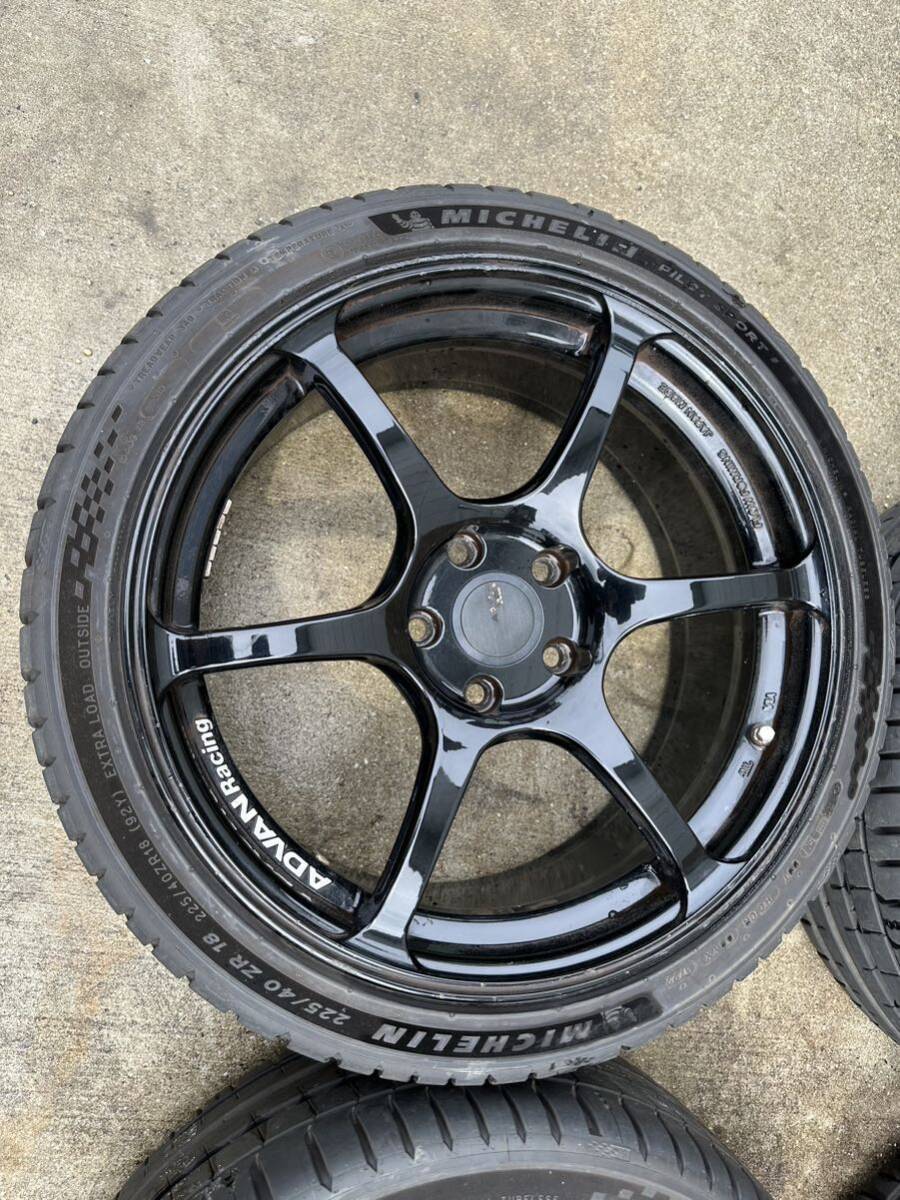 【バリ山PS5付】YOKOHAMA ADVAN RACING RG3 18インチ 8J＋42 PCD112 5穴 ベンツ アウディ VW MINI ゴルフ5 6 7 A3 S3 ミシュラン 225/40R18_画像3