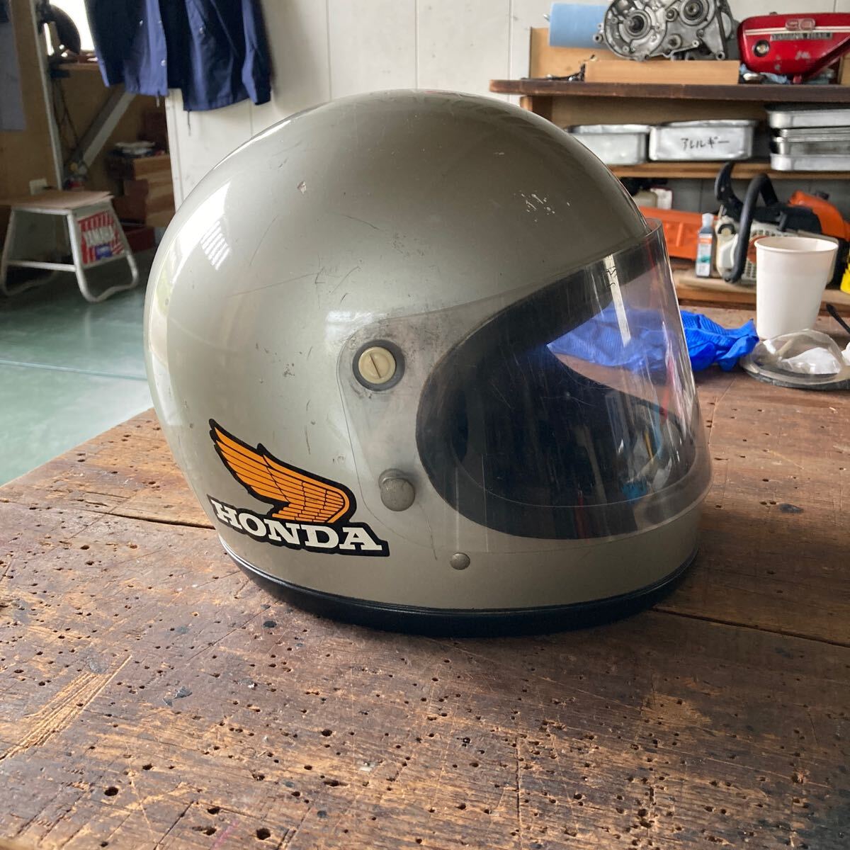 ビンテージヘルメット 当時物 ヤマハ ホンダ フルフェイスヘルメット CB750 Ｌサイズ の画像2