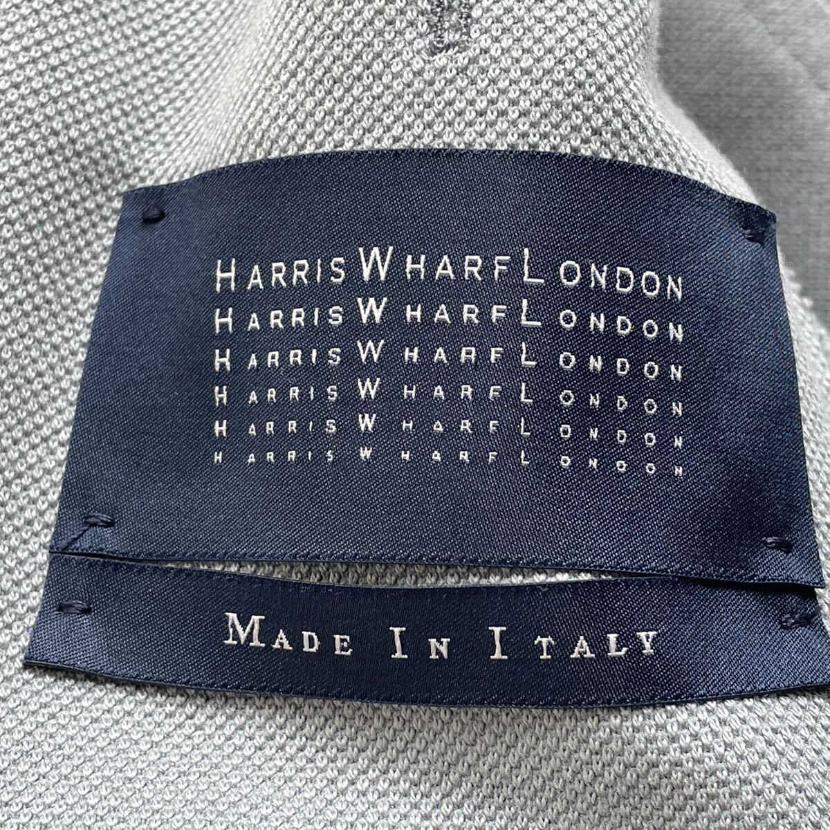 極美品■HARRIS WHARFL LONDON 50 XL 大きいサイズ コットン テーラードジャケット アンコンジャケット グレー ハリス ウォール ロンドン_画像7