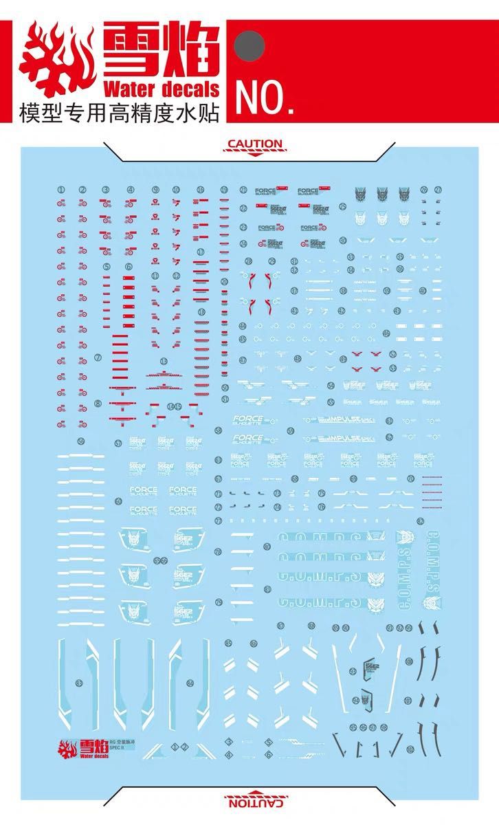 RG 1/144フォースインパルスガンダムSPEC2 用 水転写式デカール RG 1/144フォースインパルスガンダムSPEC2 用 水転写式デカール