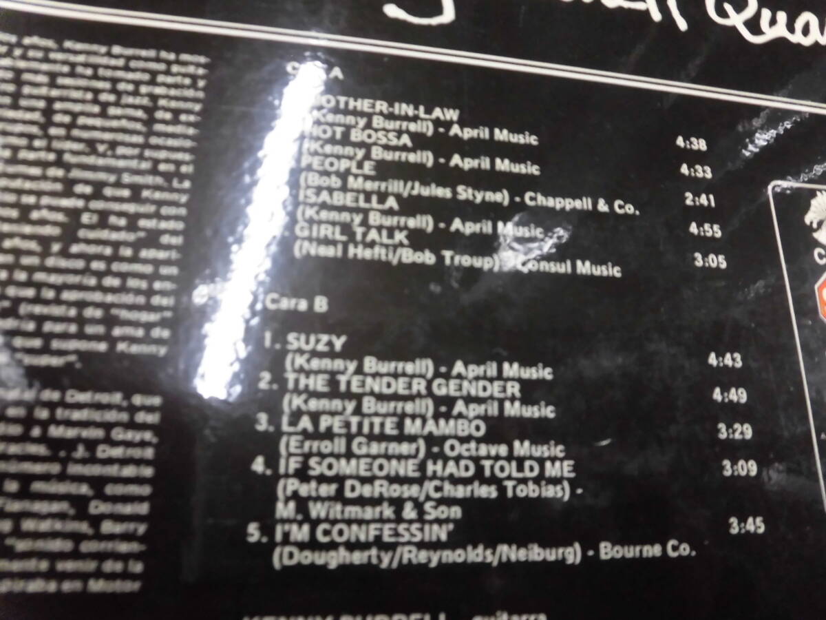 輸入盤LP THE KENNY BURRELL QUARTET/THE TENDER GENDER_画像2