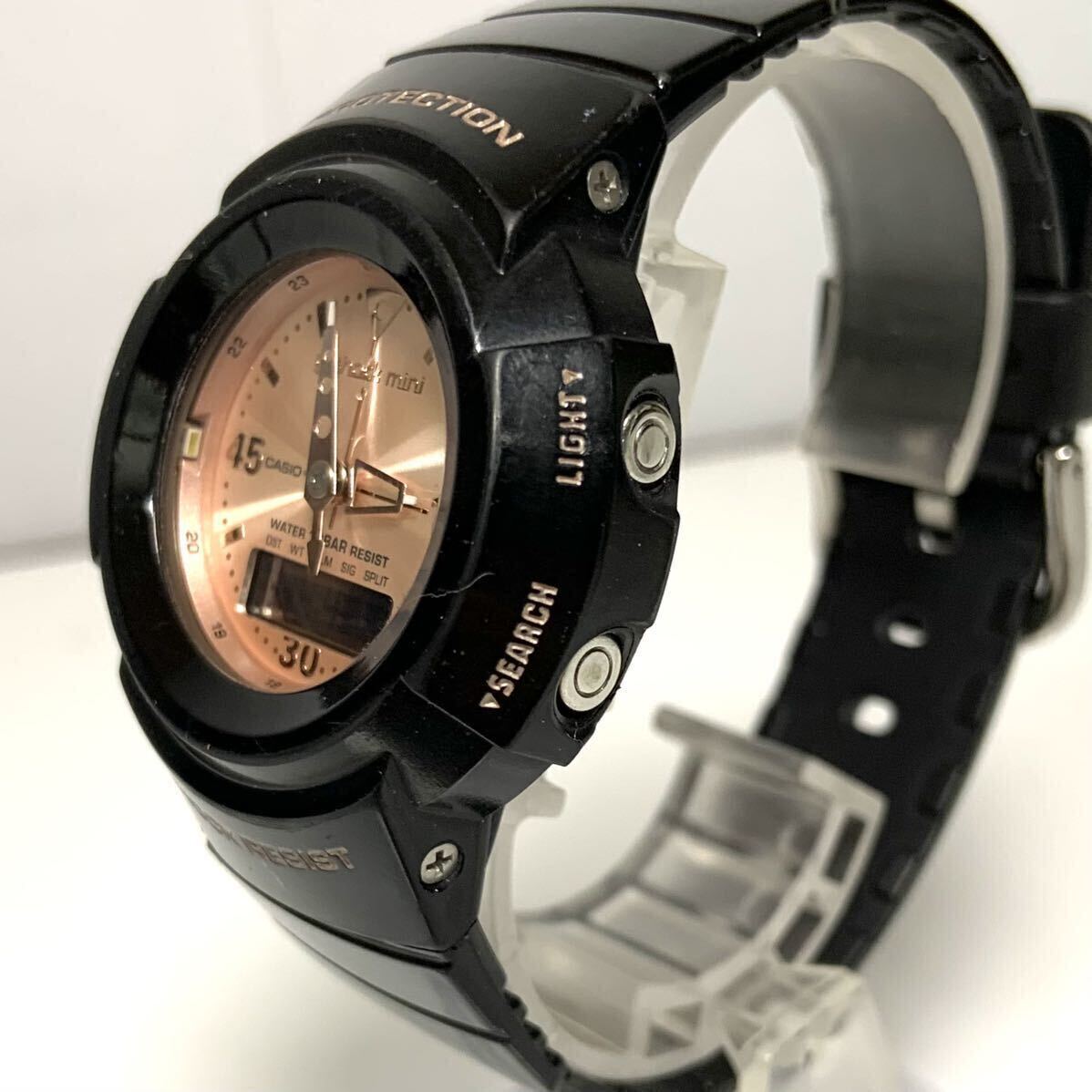 動作不良品 CASIO カシオ G-SHOCK Gショック mini ミニ 腕時計 レディース GMN-50 4706 ピンク ストップウォッチ 10気圧防水の画像3