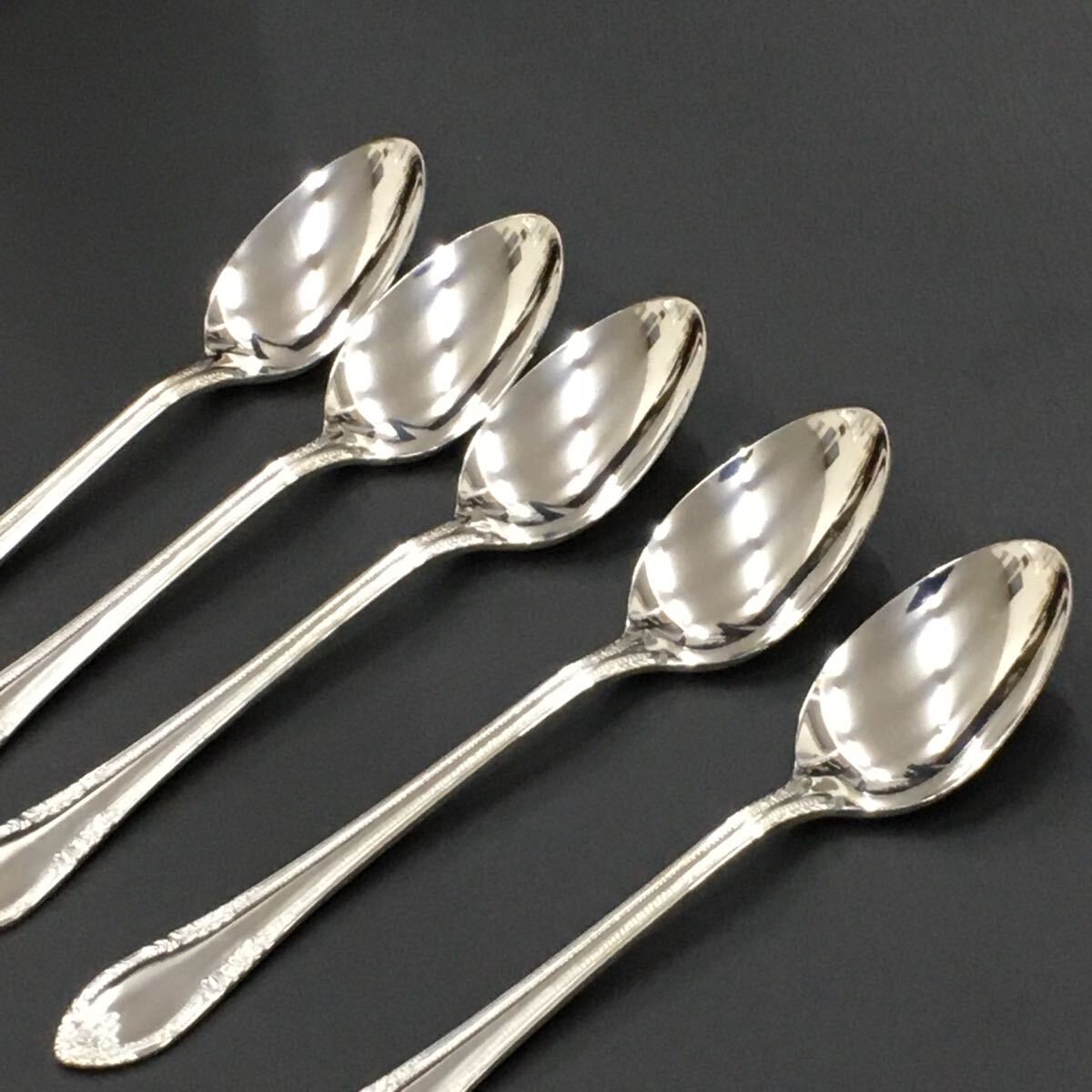 LUCKY WOOD SILVER 950 ラッキーウッド 純銀カトラリー シルバー スプーン 5PC 洋食器 約12.5cm