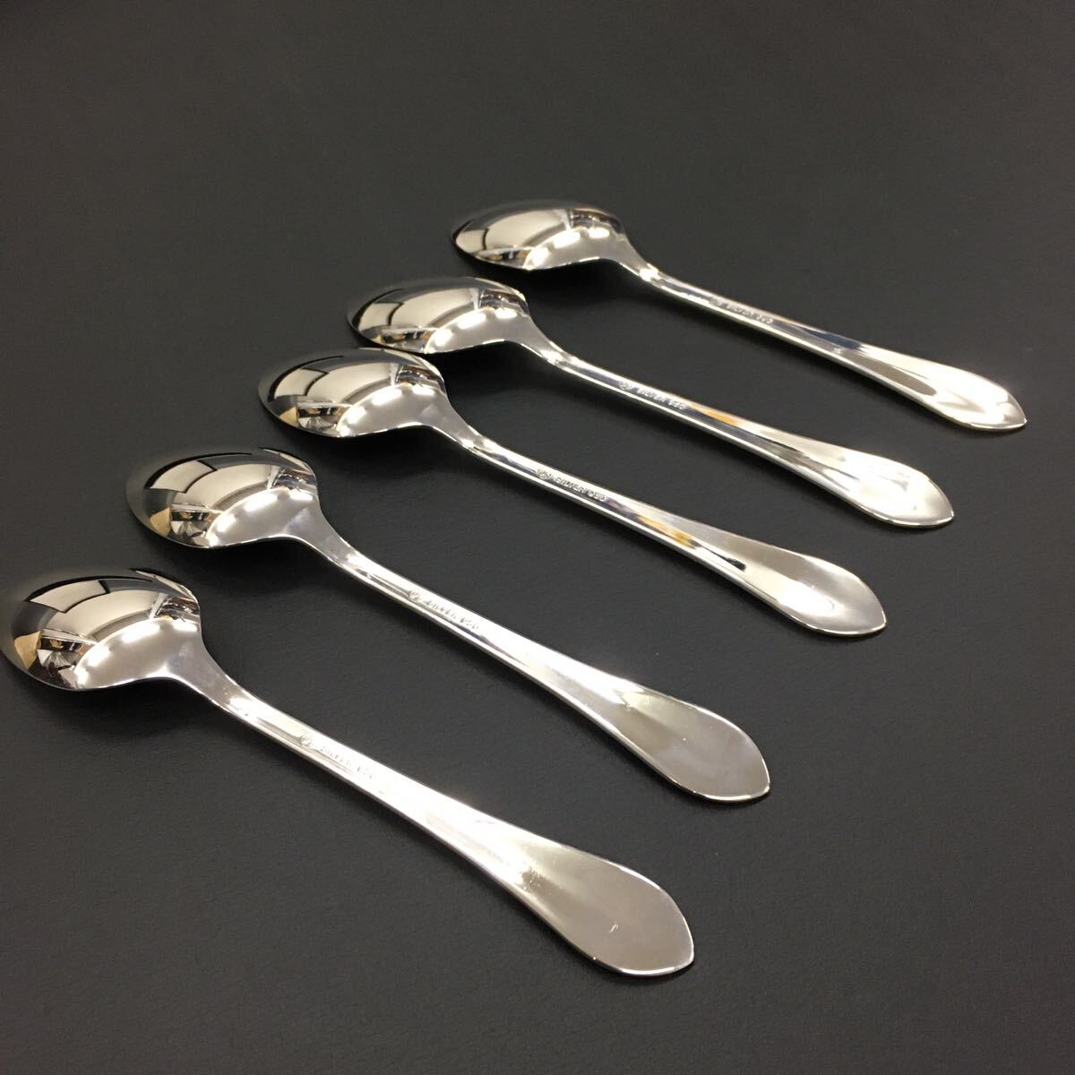 LUCKY WOOD SILVER 950 ラッキーウッド 純銀カトラリー シルバー スプーン 5PC 洋食器 約12.5cm