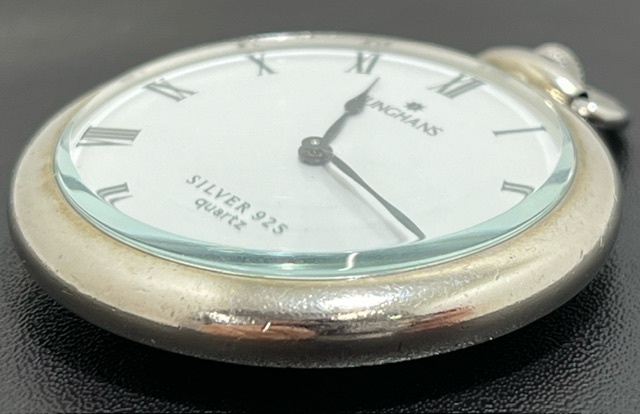 稼働品 JUNGHANS ユンハンス 懐中時計 クオーツ JY-2005 SILVER シルバー 925 刻印あり 重量約29ｇ 時計 ブランド 海外 自宅保管品の画像6