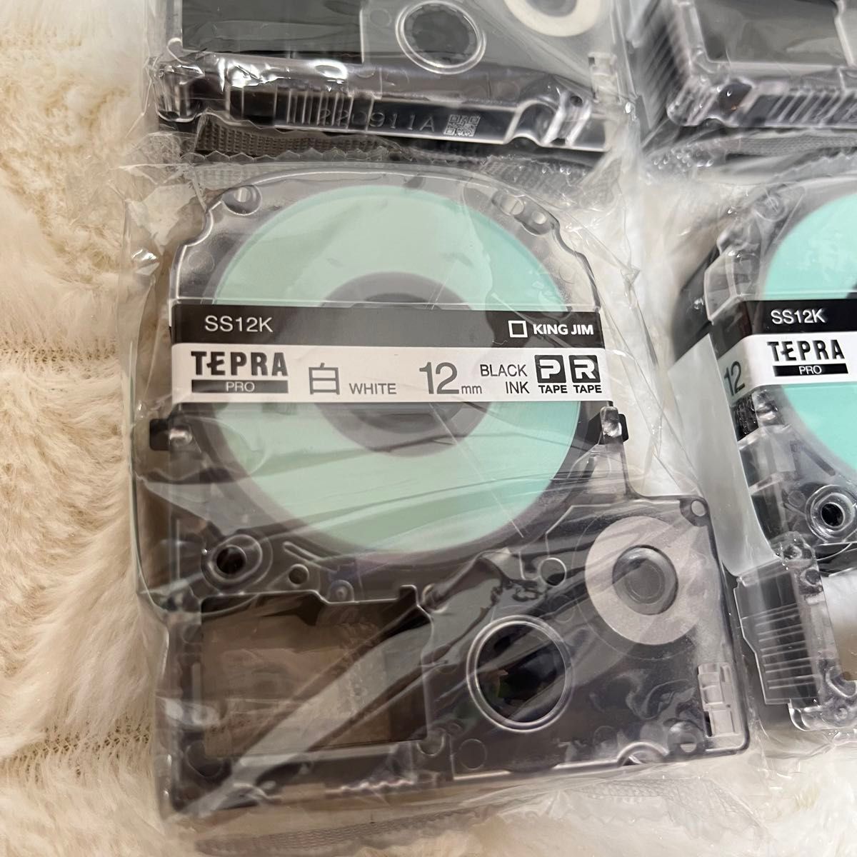 新品 テプラテープ SS12K 12mm キングジム 白テープ黒文字 ６個セット TEPRA 6個 白 黒