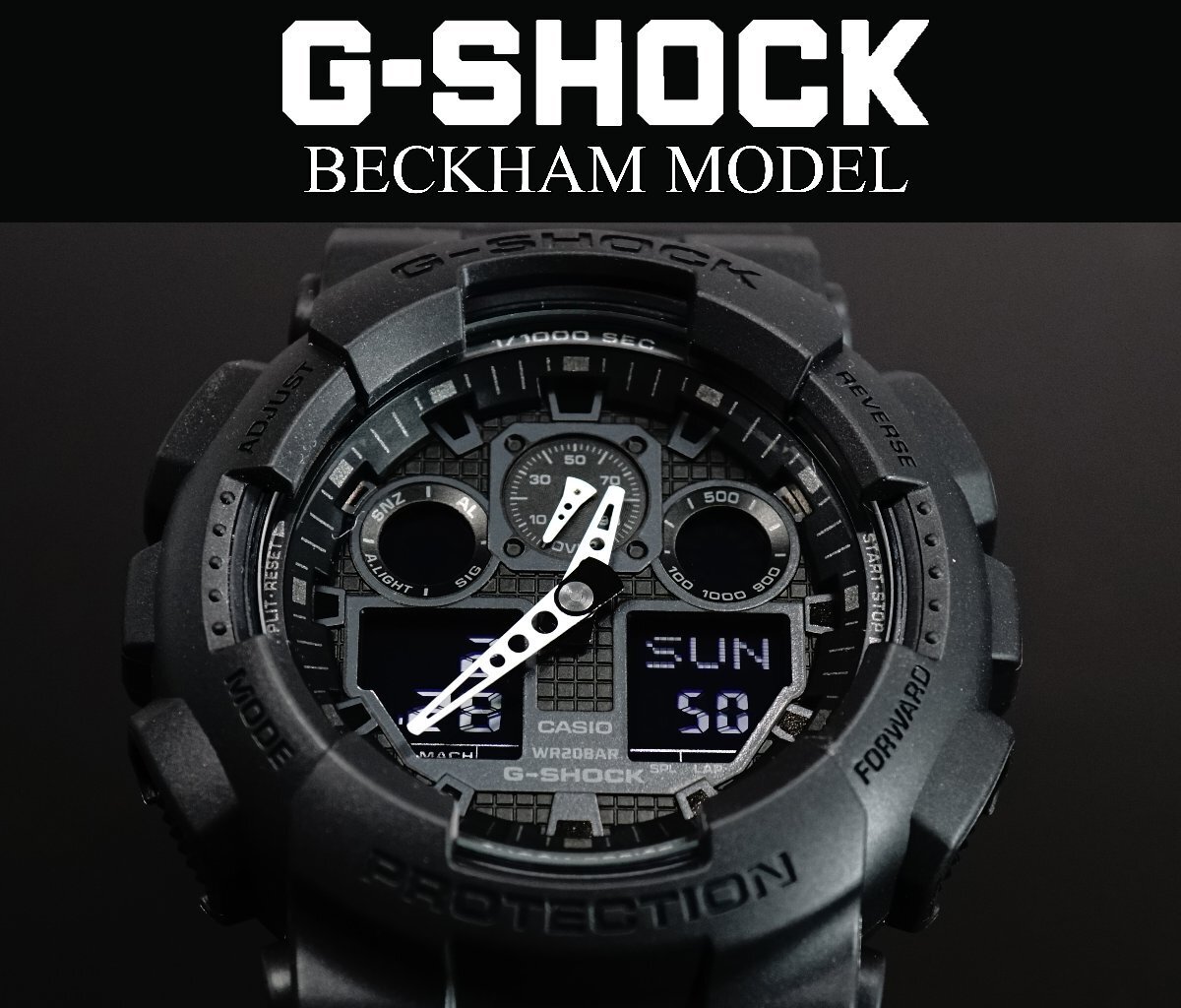 1円～1スタ ベッカム Beckaham G-shock Gショック 精悍なフルブラック 逆輸入 新品未使用 本物200m防水メンズ腕時計カシオCASIOミリタリーの画像8
