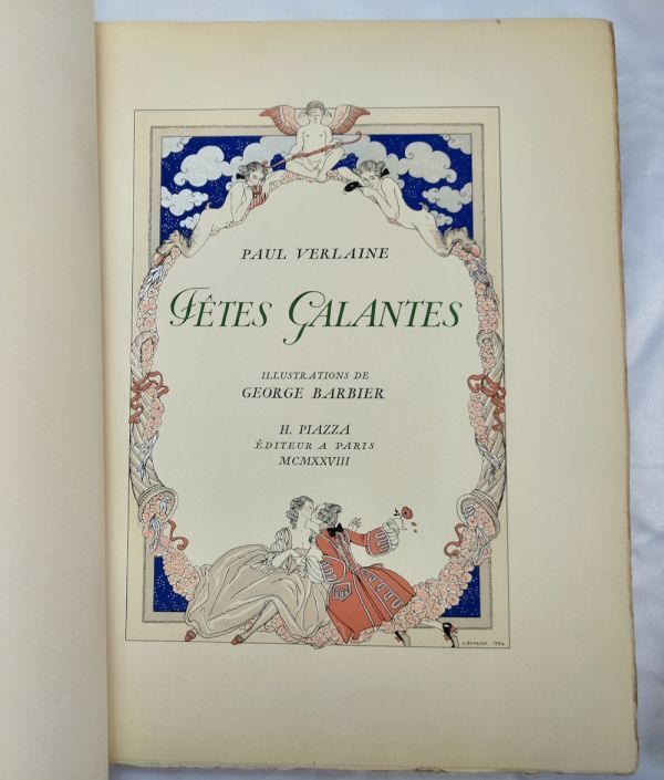 激レア！ジョルジュ・バルビエ挿絵本★ヴェルレーヌ『艶なる宴』 1928年年刊/ポショワール画23点/アールデコのロココ趣味_画像9