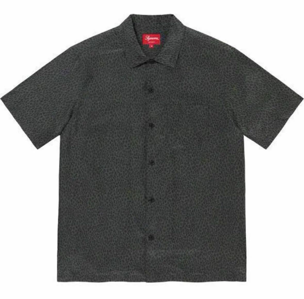 Sサイズ supreme 22ss Leopard Silk S/S Shirt charcoal _画像2