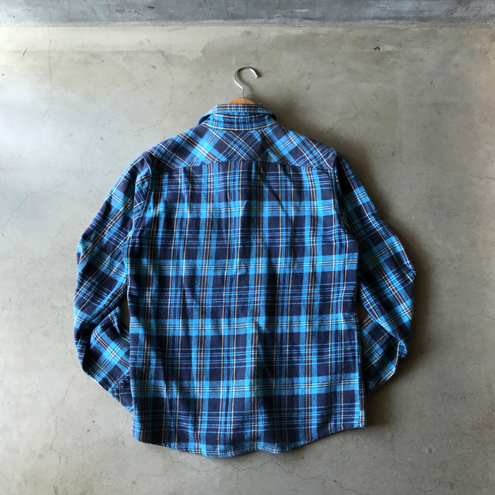  Hollywood Ranch Market фланель рубашка мужской 4 XL - сирень n проверка рубашка BLUE BLUE American Casual 