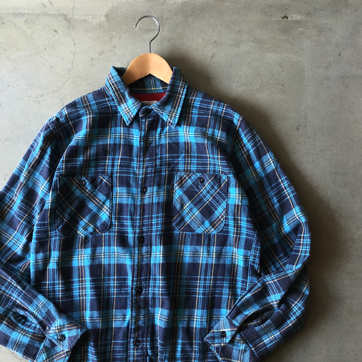  Hollywood Ranch Market фланель рубашка мужской 4 XL - сирень n проверка рубашка BLUE BLUE American Casual 