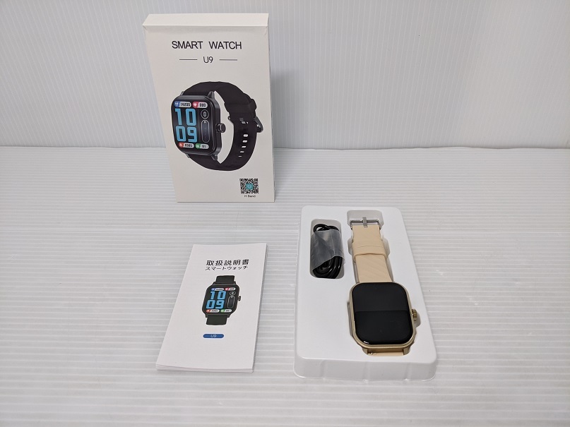 SMART WATCH U9 スマートウォッチ ゴールデン 2.1インチ BlueTooth 5.3【中古品】 〇YR-51656〇_画像1